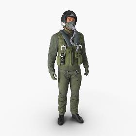 US Military Jet Fighter Pilot Pose 2